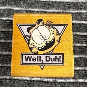 Vintage Garfield Rubber Stamp Well‎ Duh Rubber Stampede A704C Wood Mounted USA